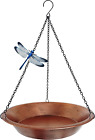 Hanging Bird Bath for Outdoor, Antique Copper Metal Bird Feeder Birdbath Bowl wi