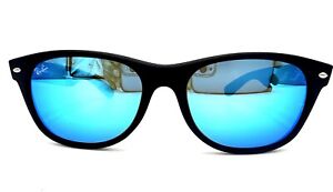 Ray Ban New Wayfarer Black Matte 2132 622/17 Blue Sunglasses 55mm