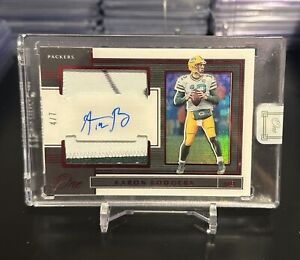 New Listing2019 Panini One AARON RODGERS DUAL Player Worn/Used PATCH AUTO RED # 4/7 Packers