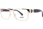 Versace VE1274 1002 Eyeglasses Frame Men's Gold Full Rim Rectangle Shape 55mm