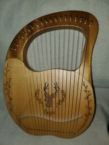 16 Strings Aklot Lyre Harp Wood Instrument READ