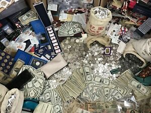ESTATE LOT SALE ~ OLD COINS BULLION BARS .999 SILVER CURRENCY GOLD HOARD