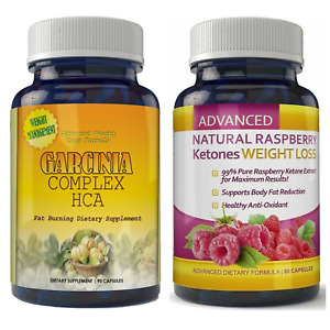 Garcinia Cambogia HCA & Raspberry Ketone Fat Burn Weight Loss Dietary Capsules