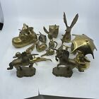 Lot Of 16 Vintage Brass Animal Decorative Figurines Vary In Sizes