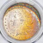 1885-O $1 Morgan Silver Dollar PCGS MS64 - Lovely Rainbow Crescent Toning