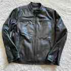 Vintage Y2K moto racing leather jacket Black Rivet motorcycle biker bomber M