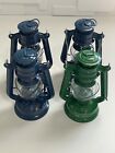 Vintage Globe Kerosene Lanterns (Set Of 4) Lantern Lamps Blue Green