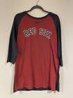 Boston Red Sox Nike T Shirt Mens XL Red Blue  Quarter Sleeve Athletic Baseball