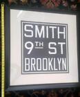 Vintage NYC Subway R1/9  Roll Sign Smith 9 Brooklyn - professionally framed