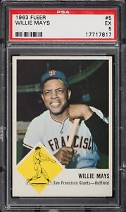 1963 Fleer Baseball #5 Willie Mays PSA 5 EX San Francisco Giants HOF