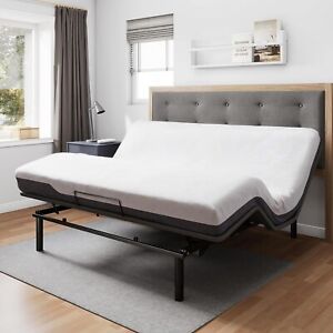 Ergonomic King Size Adjustable Bed Base, Wireless Remote Independent Incline