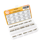 75Pcs Quick Blow Glass Tube Fuse Assorted Kit 250V 5X20/6X30Mm, 6X30, 0.5A,1A,2A