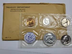 1957 US Mint SILVER PROOF SET 5 Coin OGP Flat Pack Envelope 90% Silver *F505