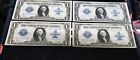 Lot of (4) 1923 1 One Dollar Blue Seal Large Size Silver Certificates 1 is Star