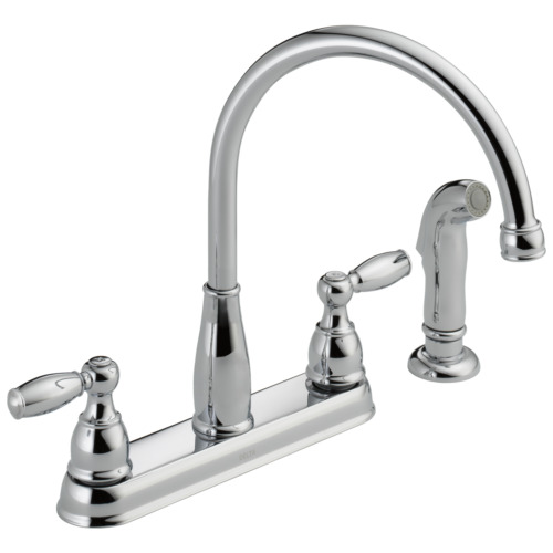 Delta Foundations Kitchen Faucet with Spray in Chrome-Certified Refurbished