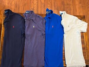 Lot of  4 Polo Ralph Lauren  Short Sleeve  Men’s Polo Shirts M- Medium