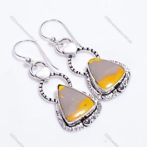 Bumble Bee Jasper Silver Plated Gift For Bridesmaid Drop/Dangle Earrings 2.2