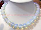 Fashion Jewelry 14mm Natural White Opal Gemstone Round Beads Necklace 14-50 Inch
