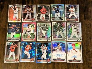 2022-20233 Bowman Refractor Color Sapphire Numbered Auto Lot of 15!
