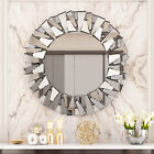 Wisfor Wall Mounted Mirror Decorative Silver Mirrors Beveled Glass Living Room