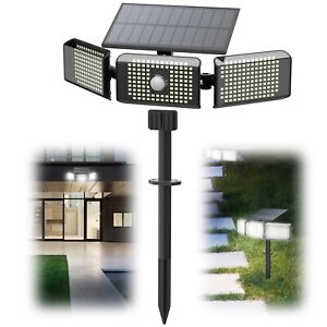 Outdoor Solar Street Light Garden Motion Sensor LED Dusk To Dawn Landscape Lamp
