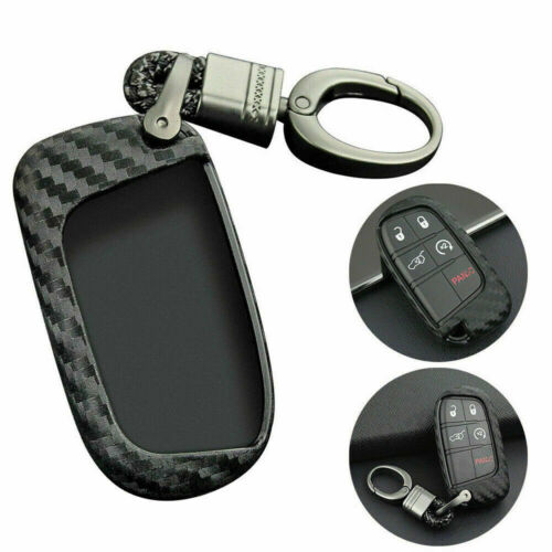 Accessories Cover Case Ring For Dodge Chrysler Jeep Carbon Fiber Key Fob Chain (For: 2015 Chrysler 200 Limited 2.4L)