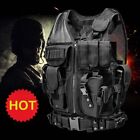Military Tactical Vest w/ Gun Holster Molle Police Assault Combat Assault Gear