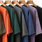 Mens Oversize T-Shirts Short Sleeve Crew Neck Tee Top Casual Pullover Blouse