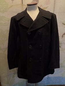 Sterlingwear USA Peacoat Black Men's Large Anchor Collection Pea Coat 58R