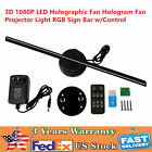 New Listing3D 1080P LED Holographic Fan Hologram Fan Projector Light RGB Sign Bar w/Control