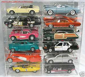 Model Car Diecast Display Case 1/18 scale 12 car Compartment