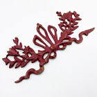 Vintage 70s French Style Cast Brass Pediment Wall Decor Distressed Red Finish