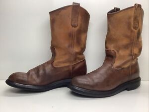 MENS RED WING PECOS WORK BROWN BOOTS SIZE 9 B