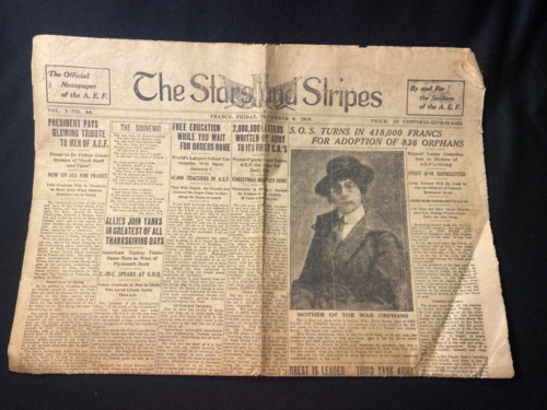 WW1 US AEF The Stars And Stripes Newspaper France Friday Dec 6,  1918