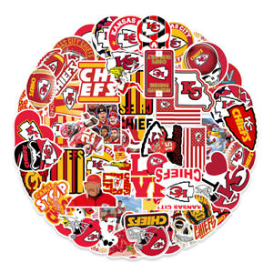 50 Pcs Stickers Kansas City Chiefs NFL Sports Luggage Skateboard Phone Vinyl