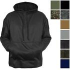 Mens Solid Concealed Carry Hoodie Pass Through Kangaroo Pocket CCW