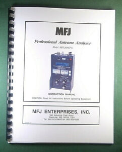 MFJ 269CPro Antenna Analyzer Instruction Manual: w/Clear Protective Covers!