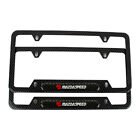 2x Mazdaspeed Carbon Fiber Stainless Steel License Plate Frame & Carbon Emblem (For: More than one vehicle)