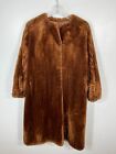Vintage Sheared Beaver fur coat rust brown Medium jacket 41