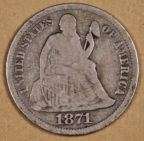 1871-s Seated Liberty Dime.  VG-F Obverse.  AG Reverse.   192438