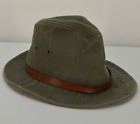 Vintage REI Fedora Fishing Hat Canvas Small Green Outdoor Distressed Retro