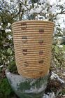 Vintage Large Alaskan Yupik Native Hand Woven Geometric Cylinder Shape Basket
