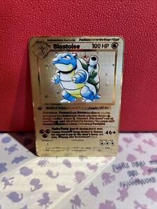 Pokemon Gold Metal Card Blastoise Fun Art Card Best Gift 9