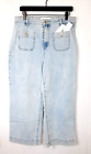NWT Tribal Jeans Womens Sz 10 Wide Leg Ankle Length Light Wash Front Pockets
