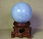 Natural Polished Blue Celestite Quartz Crystal Gem Sphere Ball Healing / Stand