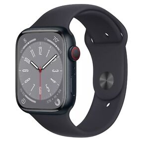 Apple Watch Series 8 45mm GPS LTE Cellular Midnight Aluminum Unlocked Very Good