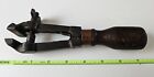 Early Antique Jewelers / Gunsmith Hand Held Vise - 7 Inches w/ Wood Handle
