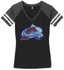 Women's Colorado Avalanche NHL Ladies Bling T-Shirt V-neck Shirt Tee Sparkle