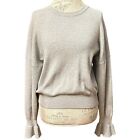 mod ref size small grey long sleeve cropped/short sweater adorable bell sleeves