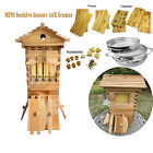 10X Frames &Mini Beehive Auto Flowing 2 Layer Hive House & Honey Filter Strainer